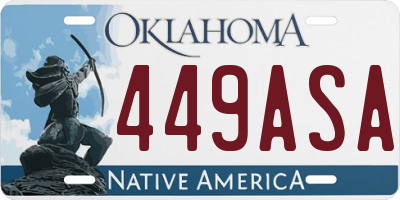 OK license plate 449ASA