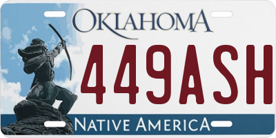 OK license plate 449ASH