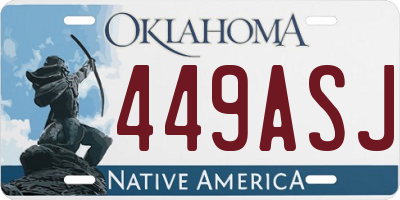 OK license plate 449ASJ