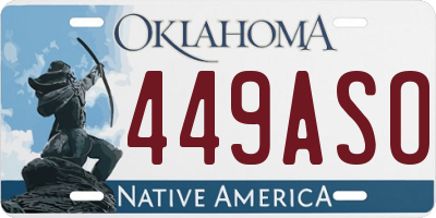 OK license plate 449ASO