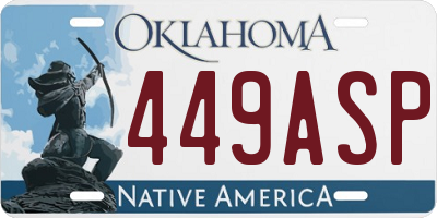 OK license plate 449ASP