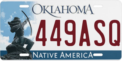 OK license plate 449ASQ