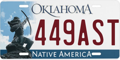 OK license plate 449AST
