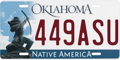 OK license plate 449ASU