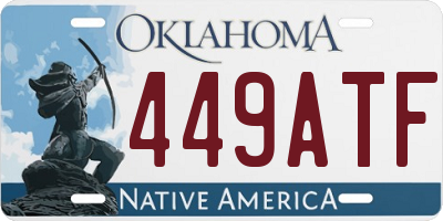 OK license plate 449ATF