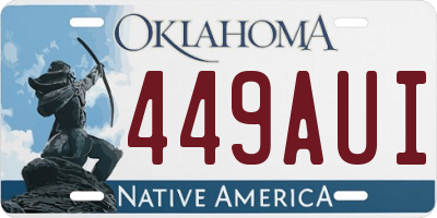 OK license plate 449AUI