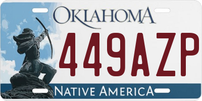 OK license plate 449AZP