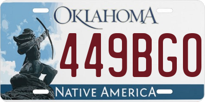 OK license plate 449BGO