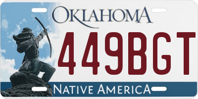 OK license plate 449BGT