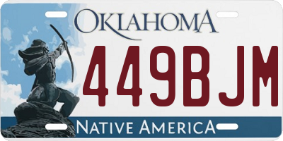 OK license plate 449BJM
