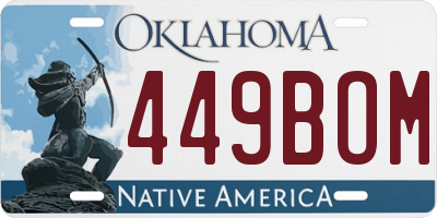 OK license plate 449BOM