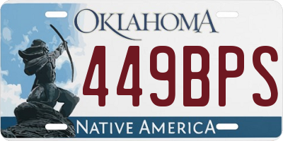 OK license plate 449BPS