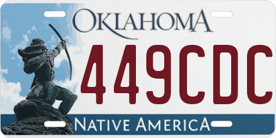 OK license plate 449CDC