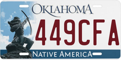 OK license plate 449CFA