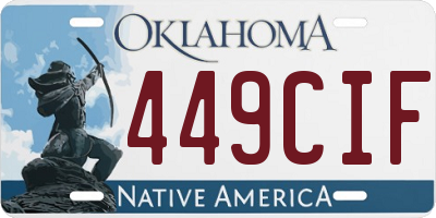 OK license plate 449CIF