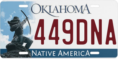 OK license plate 449DNA