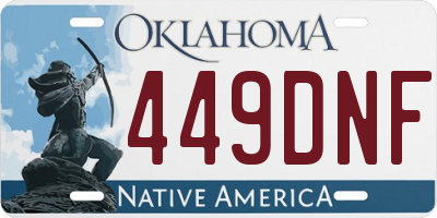 OK license plate 449DNF