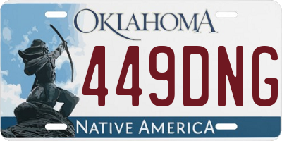 OK license plate 449DNG