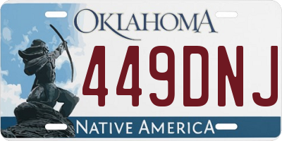 OK license plate 449DNJ