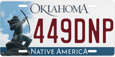 OK license plate 449DNP