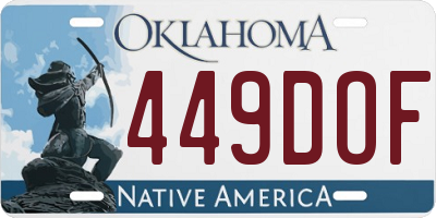 OK license plate 449DOF