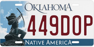 OK license plate 449DOP