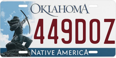 OK license plate 449DOZ