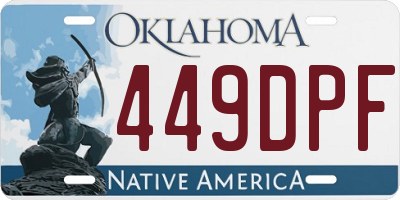OK license plate 449DPF