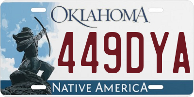 OK license plate 449DYA