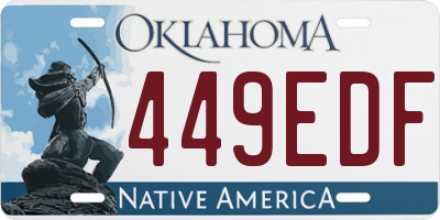 OK license plate 449EDF
