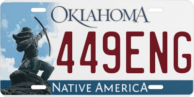 OK license plate 449ENG