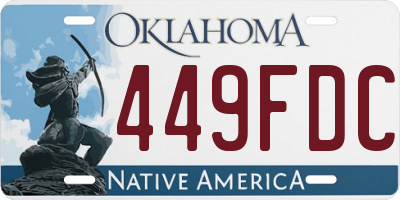 OK license plate 449FDC