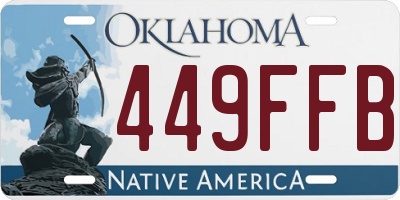 OK license plate 449FFB