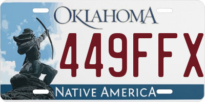 OK license plate 449FFX