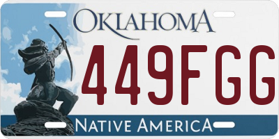 OK license plate 449FGG