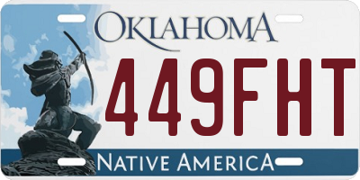 OK license plate 449FHT