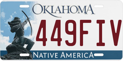 OK license plate 449FIV