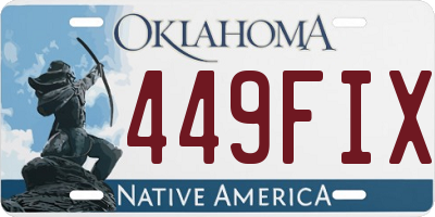 OK license plate 449FIX