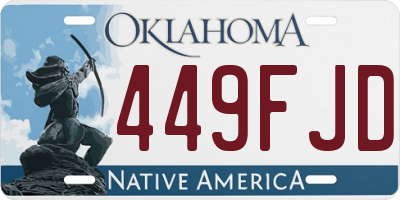 OK license plate 449FJD