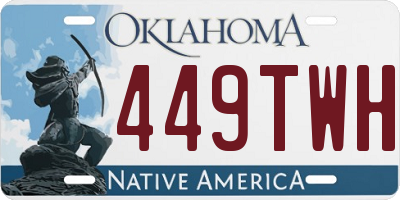 OK license plate 449TWH