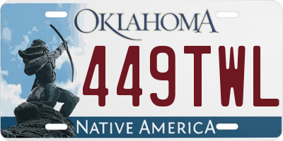 OK license plate 449TWL