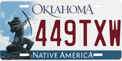 OK license plate 449TXW