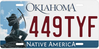 OK license plate 449TYF