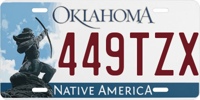 OK license plate 449TZX