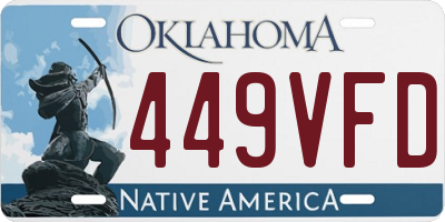 OK license plate 449VFD