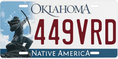 OK license plate 449VRD