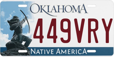OK license plate 449VRY