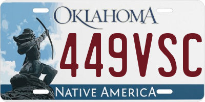 OK license plate 449VSC