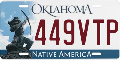 OK license plate 449VTP