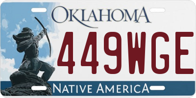 OK license plate 449WGE